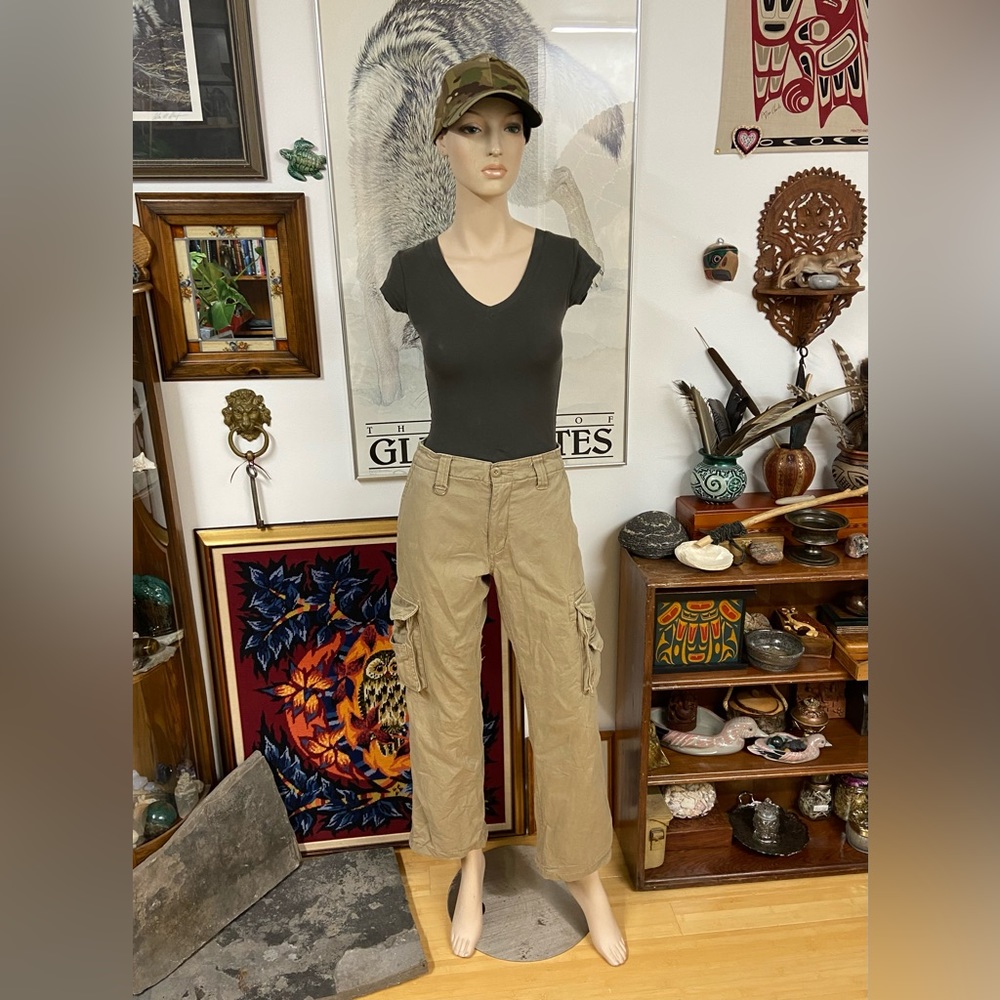 Cotton Cavas Cargo Pants with Plaid Flannel Liner